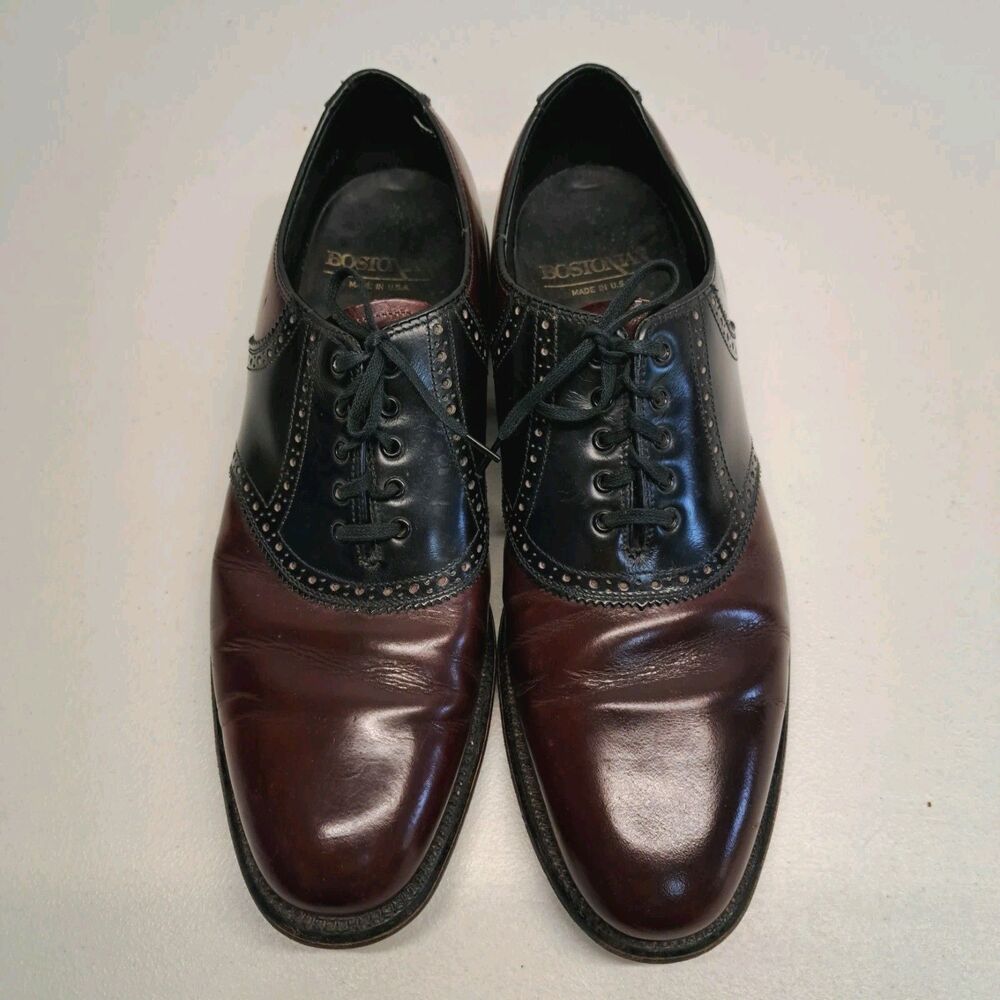 Bostonian Men's Leather Dress Shoes Size 11 C/A Oxfords Two Tone Laced Classic